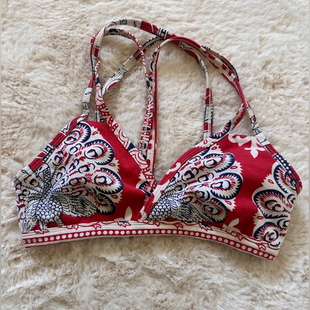 Chaser Red, White & Navy Patterned Women's Bralette